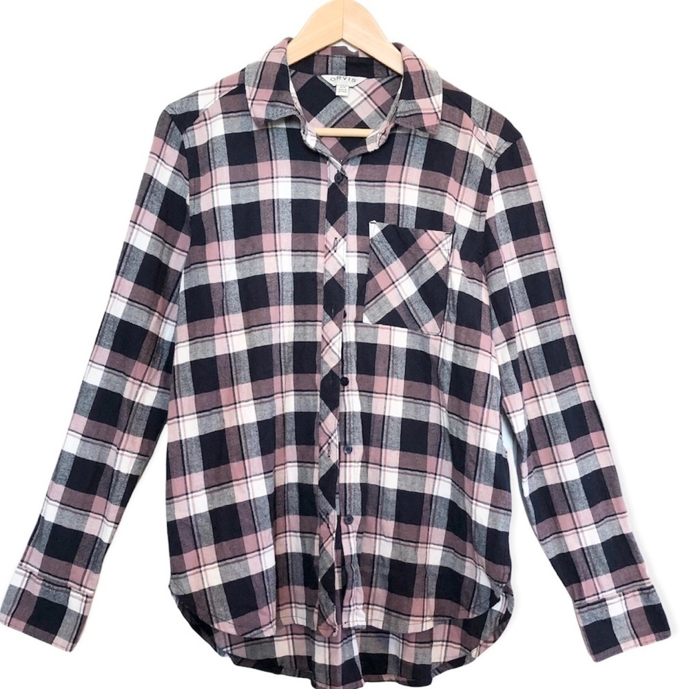 Orvis Women’s Plaid Flannel Blue/White/Pink, Medium
